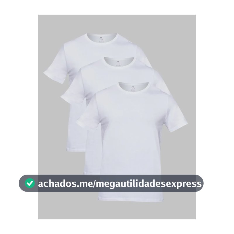 Kit 3 Camisetas Hering Masculino Branco Branco Lobo P Liso