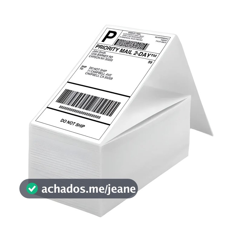 1000 Etiqueta Térmica Sem Rolo 10x15 /100x150 Formato Resma Cor Branco Carecam Pro