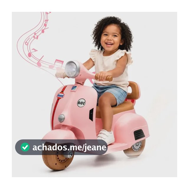 Moto Elétrica Infantil Scooter 6v Recarregável Com Luz E Som Rosa