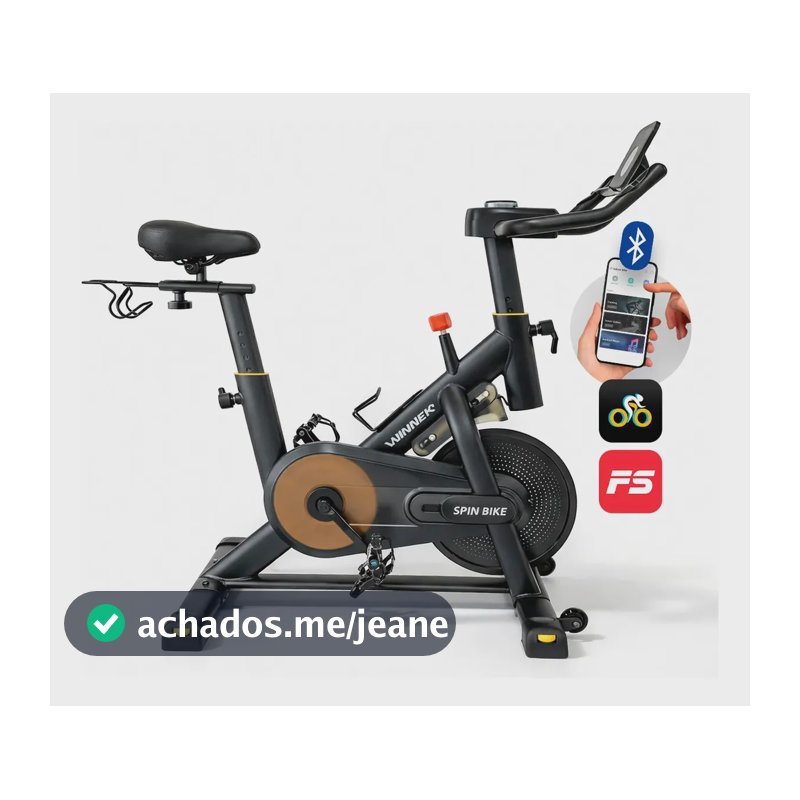 Bicicleta Ergométrica Spinning Winnek SYNC Magnética, com Roda de Inércia 13kg e Bluetooth para App Fitshow