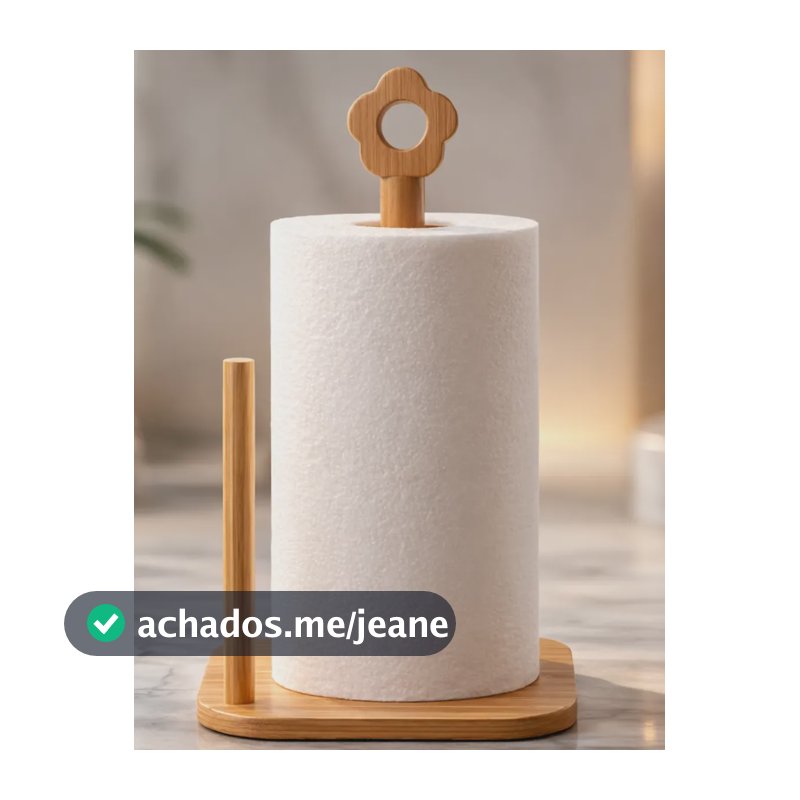Porta Papel Toalha De Mesa Cozinha Bambu Natural Guardanapo Bambu
