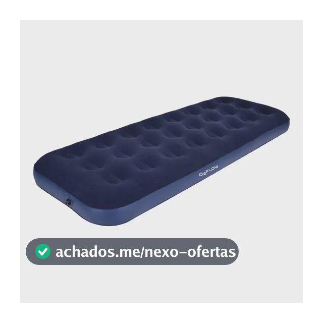 Colchão Inflável Solteiro Multiuso Aveludado O2Flow Azul