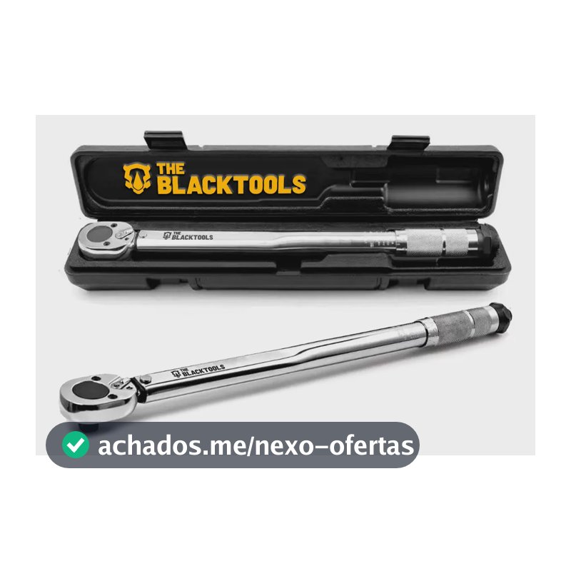 Torquímetro De Estalo Click Para Soquete 1/2 Pol 28-210 Nm 2.8 A 21kg Reversível Ajustável Com Estojo The Black Tools