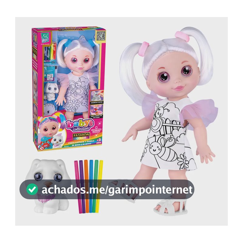 Boneca Baby`s Collection Fashion Color Para Colorir