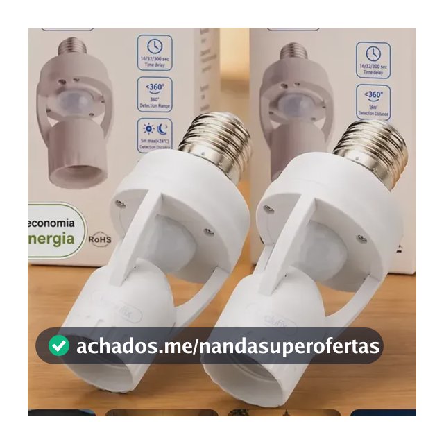 Kit 2 Sensores de Presença Infravermelho Evolufix para Soquete E27 com Fotocélula