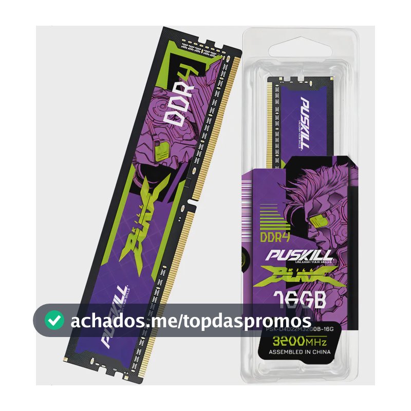 Memória Ram Desktop Gamer PUSKILL Killblade 16gb Ddr4 3200mhz Cl22 Pc4-25600 Dimm
