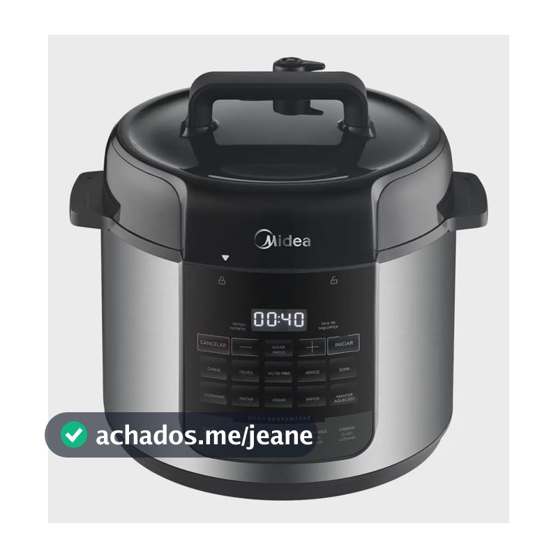 Panela De Pressão Elétrica 5l Nutripro Inox Midea Cor Cinza
