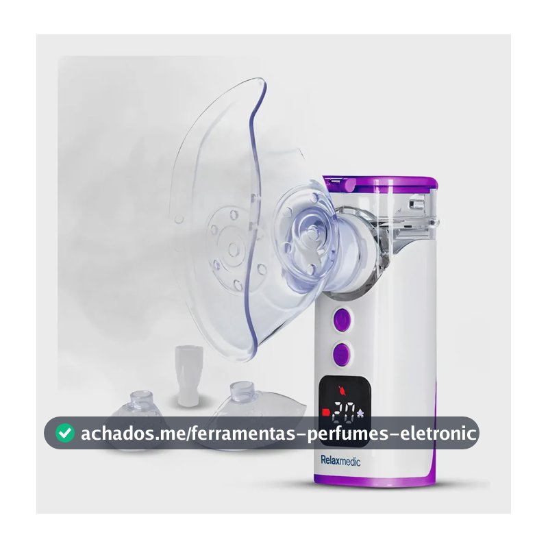 Inalador Nebulizador Aero Tech Portátil Tec. Mesh Relaxmedic Branco 127/220v