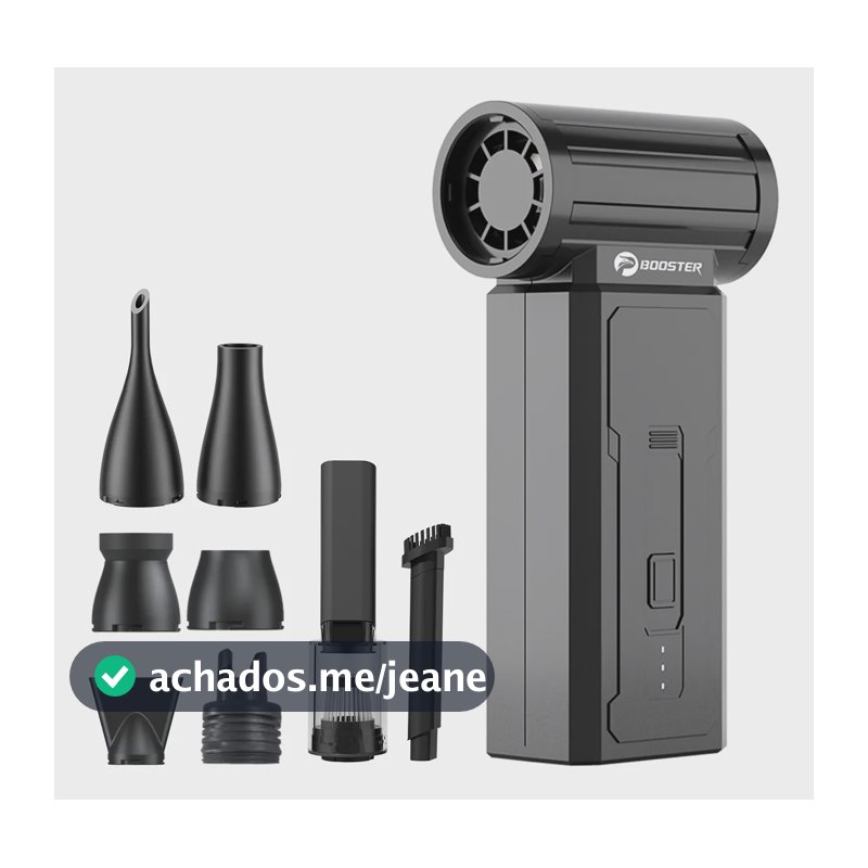 Soprador Turbo 130000rpm Com Acessórios De Sucção, 55m/s Preto
