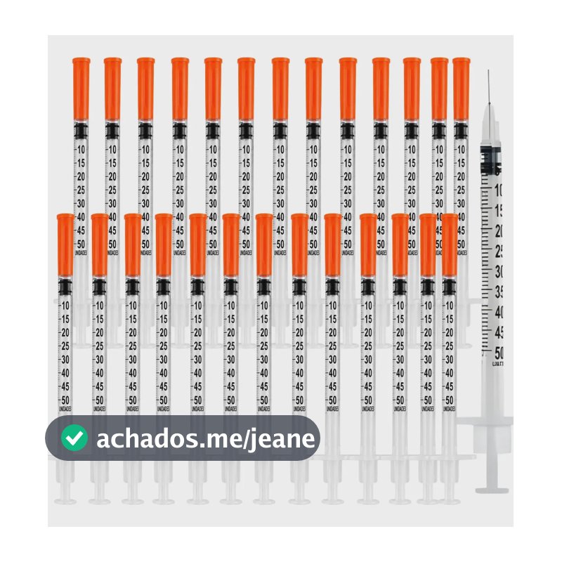 Kit 30 Seringas Insulina 0,5ml C/agulha Fixa 8mm X0,30m Sr 0.5 Ml