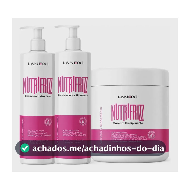 Shampoo Condicionador Hidratante + Máscara Nutrifrizz Lanox