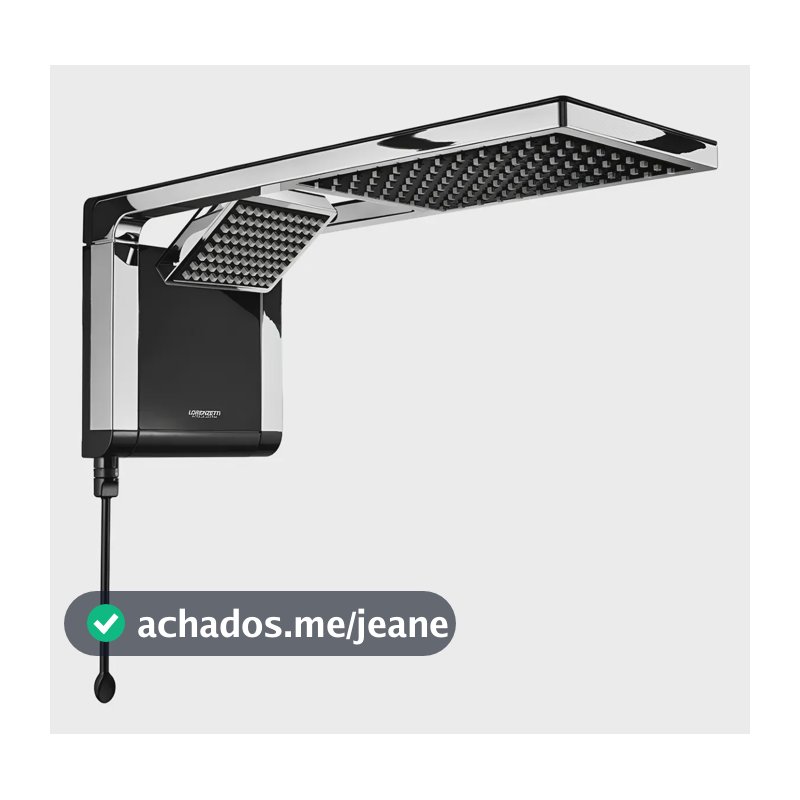 Chuveiro Eletrônico Lorenzetti Acqua Duo Ultra Preto/Cromado Parede 7800W