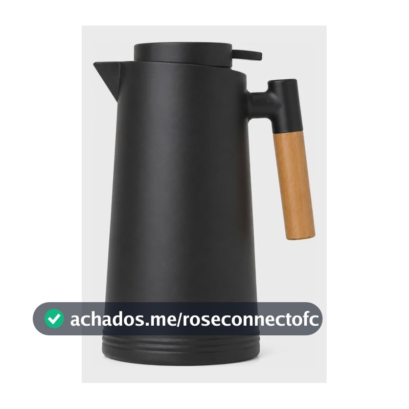 Garrafa Térmica 1l Cabo Madeira Café Chá Mesa Posta Premium Preto