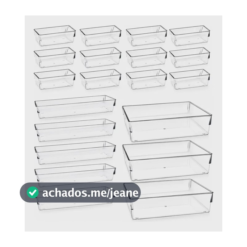 Kit Organizador de Acrílico para Maquiagem e Gavetas com 21 Peças