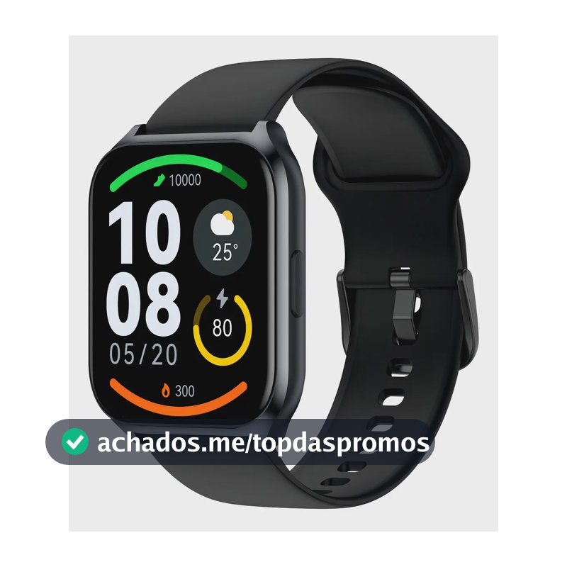 Relogio Smartwatch Haylou Watch 2 Pro Amoled Resistente À Água Caixa Preto Pulseira Preto