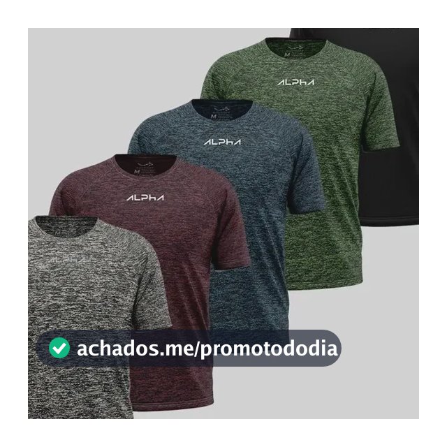 Kit 5 Camisetas New Fluid Mescla Dry Alpha Masculina