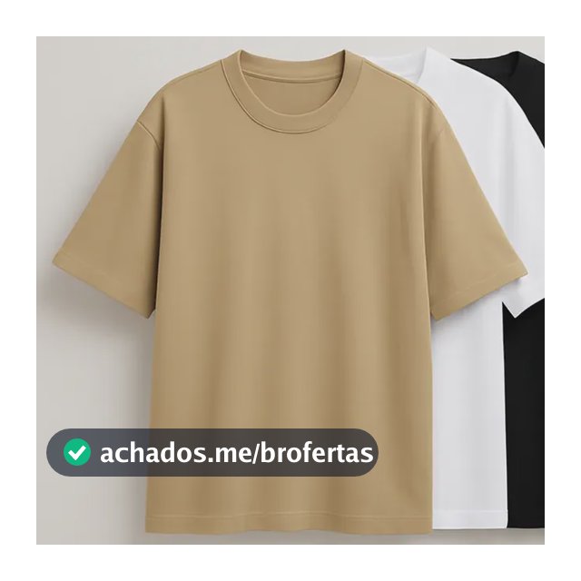 Kit 3 Oversized Masculina Stretwear Básica Lisa Premium