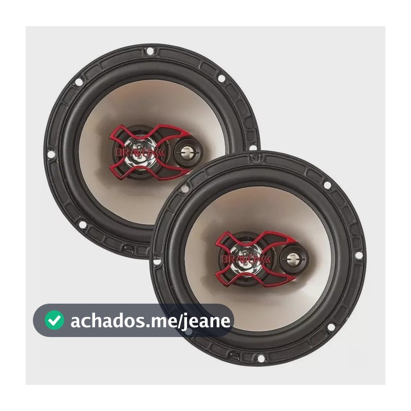 Bravox B3X60 X 6 Preto/Prata Triaxial Alto Falante 6