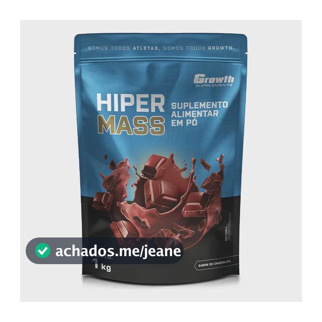 Hiper Mass 1kg Growth Supplements - Sabor Chocolate