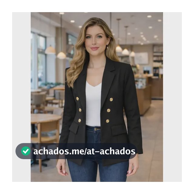 Blazer Feminino Alfaiataria Terninho Social Com Botões