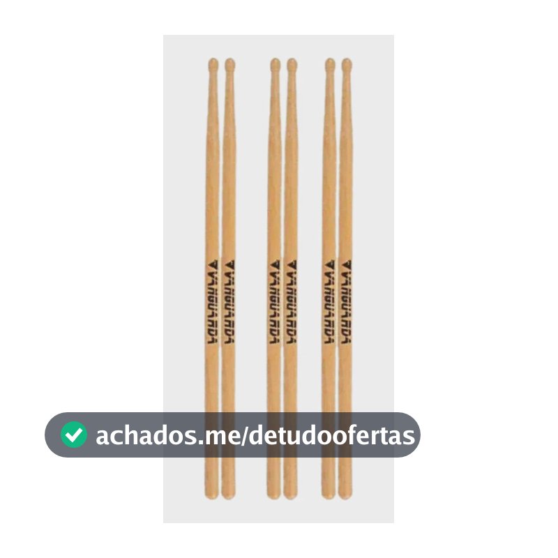 Kit 3 Pares De Baquetas De Bateria Profissional Vanguarda Madeira 7a Dc Music Madeira