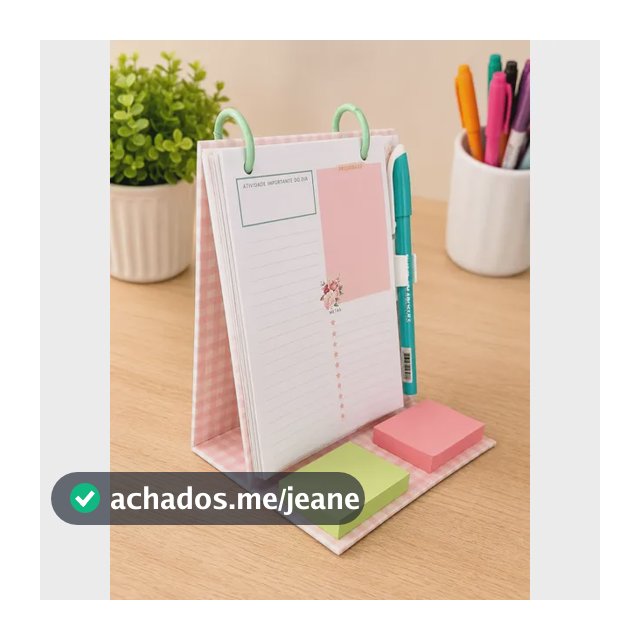Planner De Mesa Organizador Diário Com Caneta E Post-it