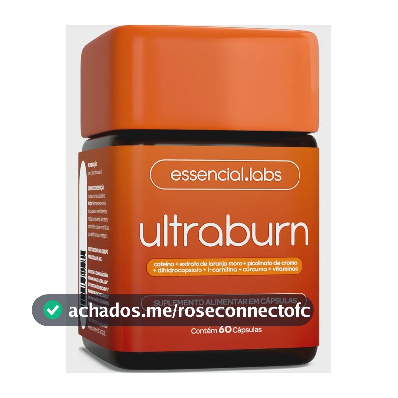 ULTRABURN - Fórmula Exclusiva contendo L-Carnitina + Cafeína + Laranja Moro + Cúrcuma + Dihidrocapsiato (DHC) + Picolinato de Cromo + Vitamina - 60 Cápsulas