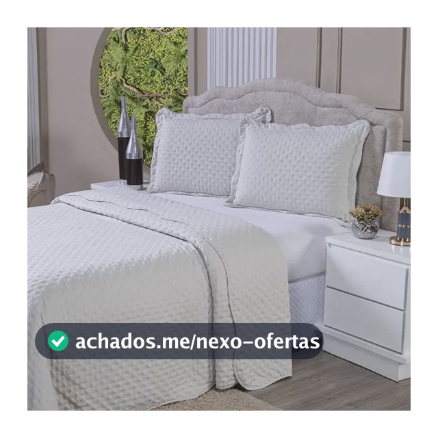 Kit Cobre Leito Casal Queen Colcha 3 Pçs Dupla Face 400 Fios Palha