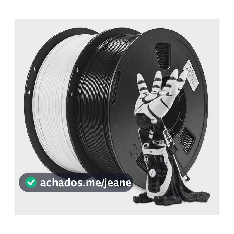 Filamento De Impressora 3d Pla 1,75mm 2kg Impressão Cor Lisa Preto E Branco