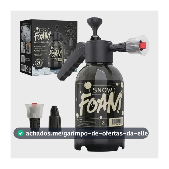 Snow Foam Pulverizador Manual Borrifador Alta Pressão 2 Litros Com 2 Bicos Espuma Automotivo Lavagem Carro Moto Limpeza Jardim
