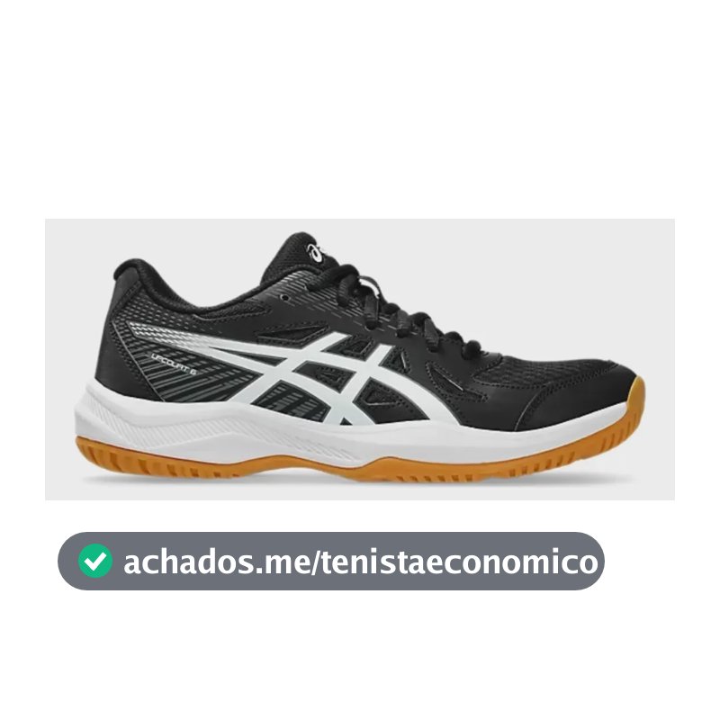 Tênis Indoor Feminino Asics Upcourt 6 - Esportivo Quadra Preto/branco Lisa 35