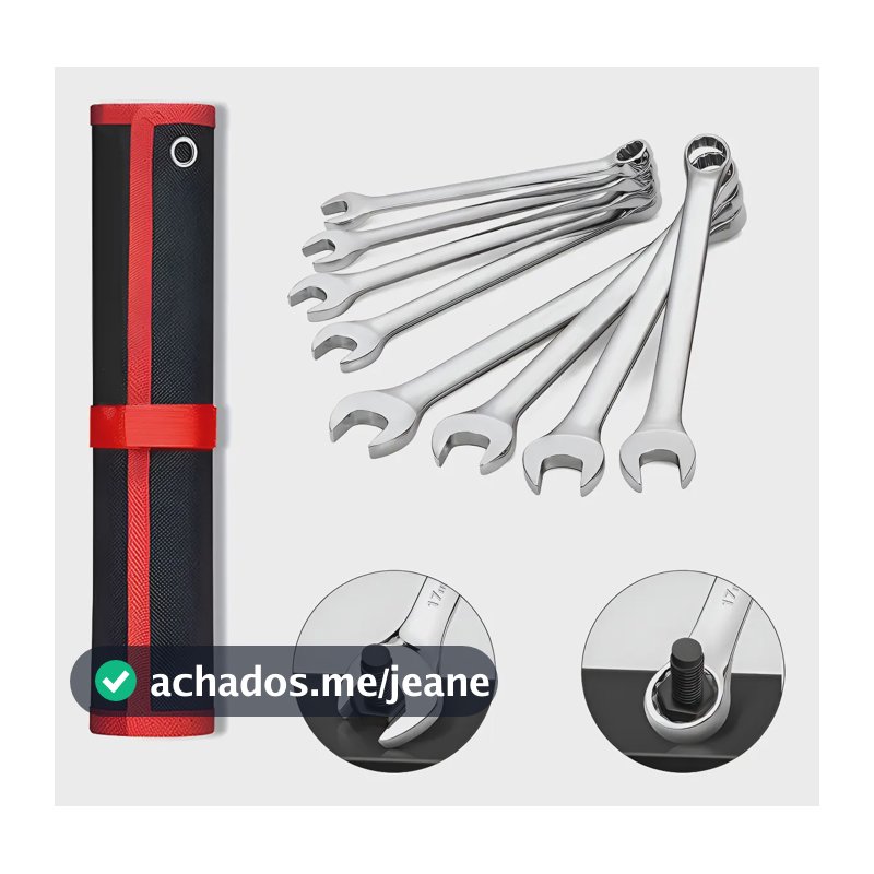 Jogo Chave Combinada 8 Pçs 8 A 24mm Boca Estrela Açocromado Prateado 8 Pçs