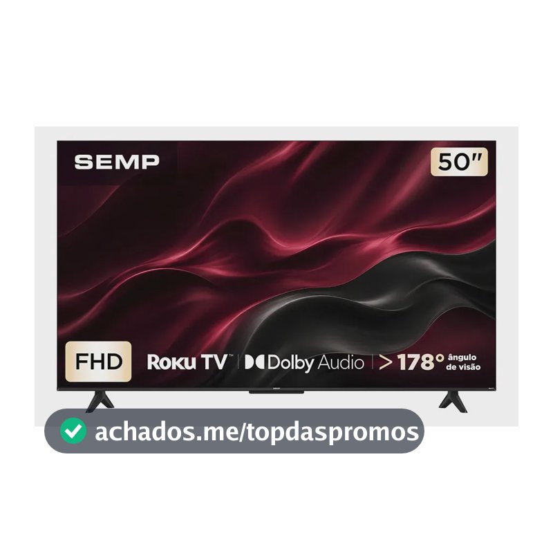 Smart Tv Semp 50 Polegadas Led Full Hd S42r Roku Tv Wi-Fi Dolby Audio Brilho Até 240 Nits 50s42r