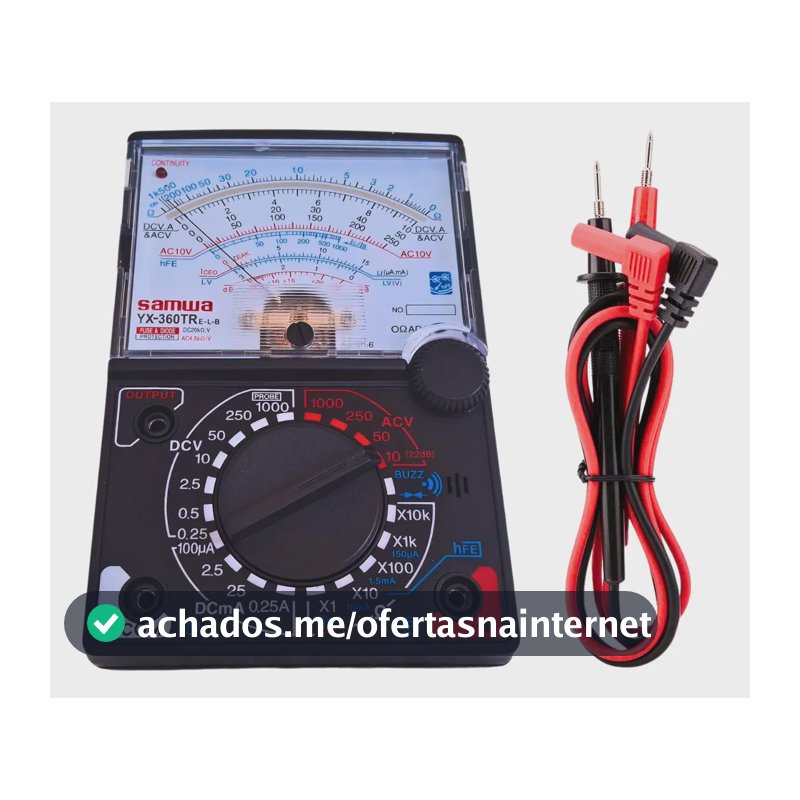 Multímetro Analógico YX-360TR E-L-B de 1000V para Medir Tensão e Corrente
