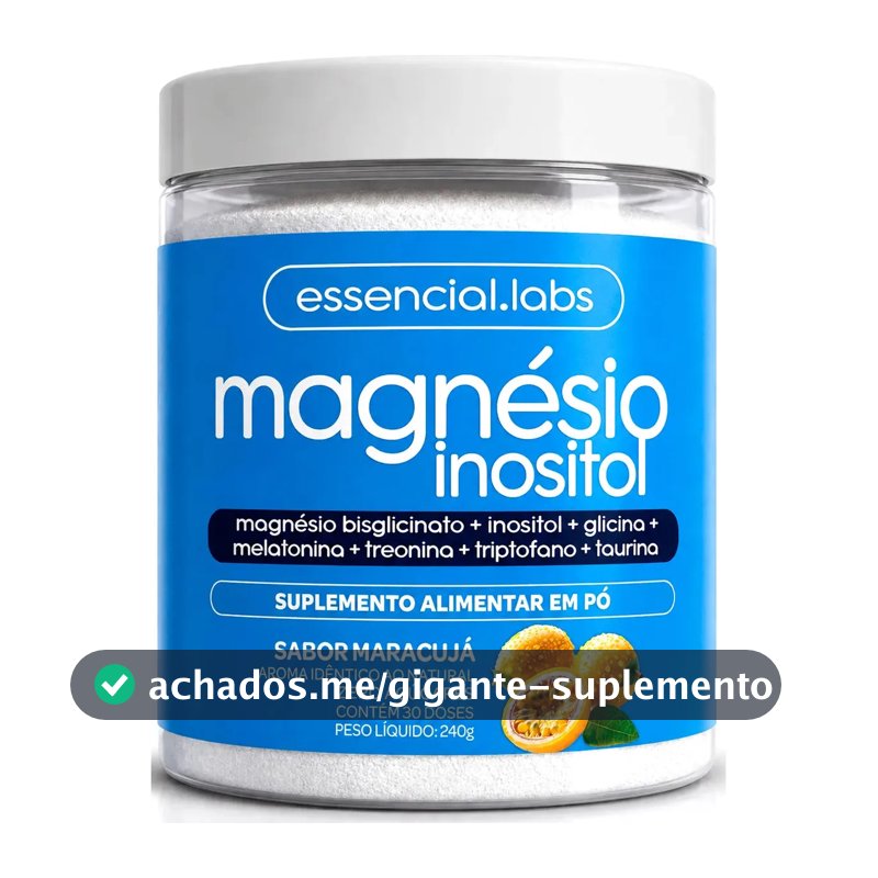 MAGNÉSIO INOSITOL - Fórmula Exclusiva com Magnésio Bisglicinato, Inositol, Glicina, Melatonina, Treonato, Triptofano e Taurina - 240g