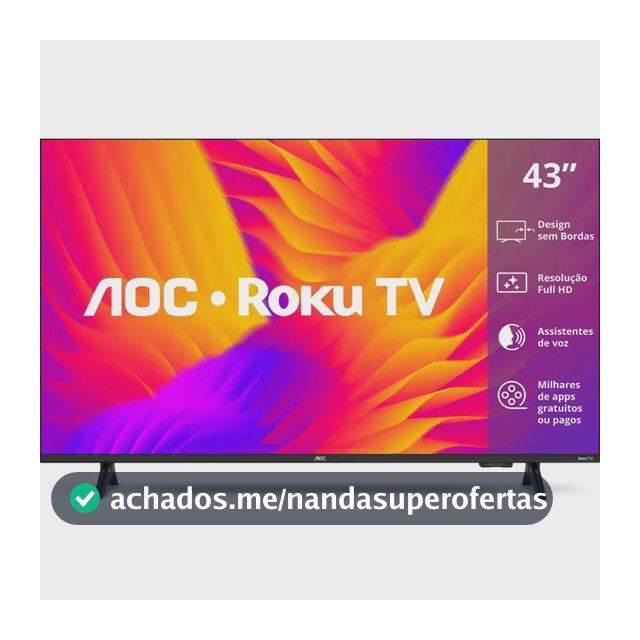 Smart Tv 43 Aoc Led Roku Full Hd Wi-fi 60hz Hdmi Usb 43s5155/78g