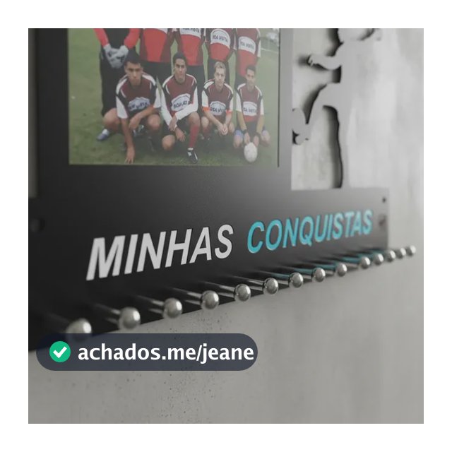 Porta Medalha Futebol Masculino Portaretrato  Até50 Medalhas Preto