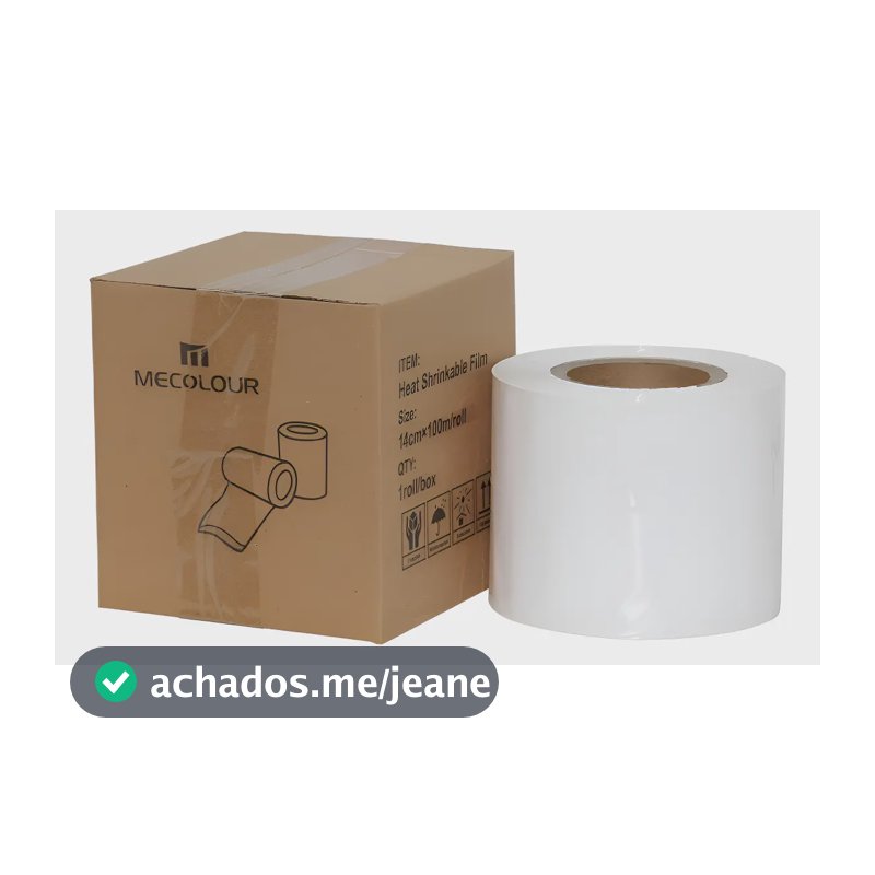 Filme Termoencolhível Plastíco Sublimação 16,5cmx10 Metros Branco