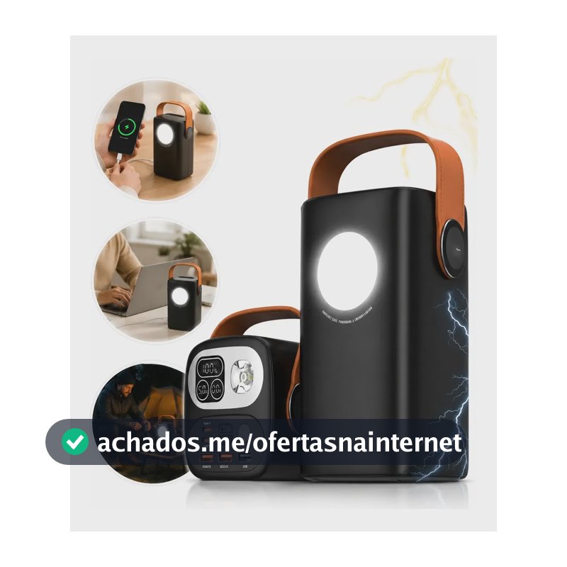 Power Bank 60.000mah 100w Carregador Turbo P/starlink Cabo Preto Carregador 100watts
