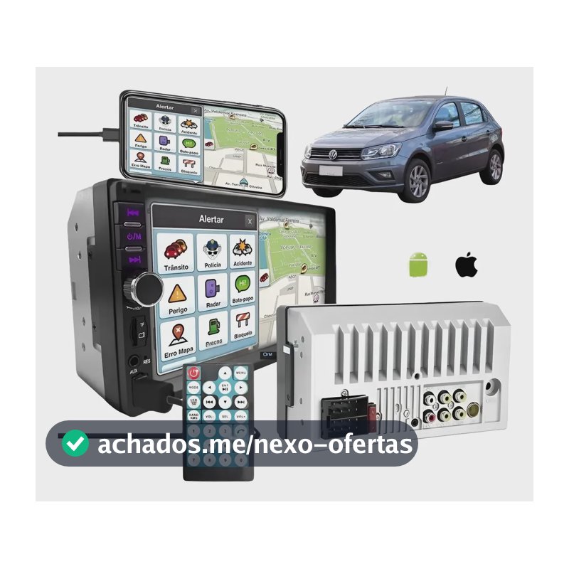 Central Multimídia Universal Mp5 Bt 1 Din 7 Pol Espelha Dvd Multimidia Encaixe 2 Din Universal Carro Novo