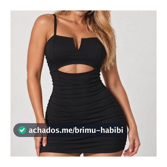 Vestido Tubinho Colado Curto Aro V Franzido Alcinha Com Bojo