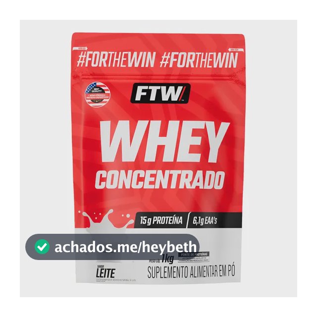 Whey Protein Concentrado 1kg Sabor Leite - Ftw