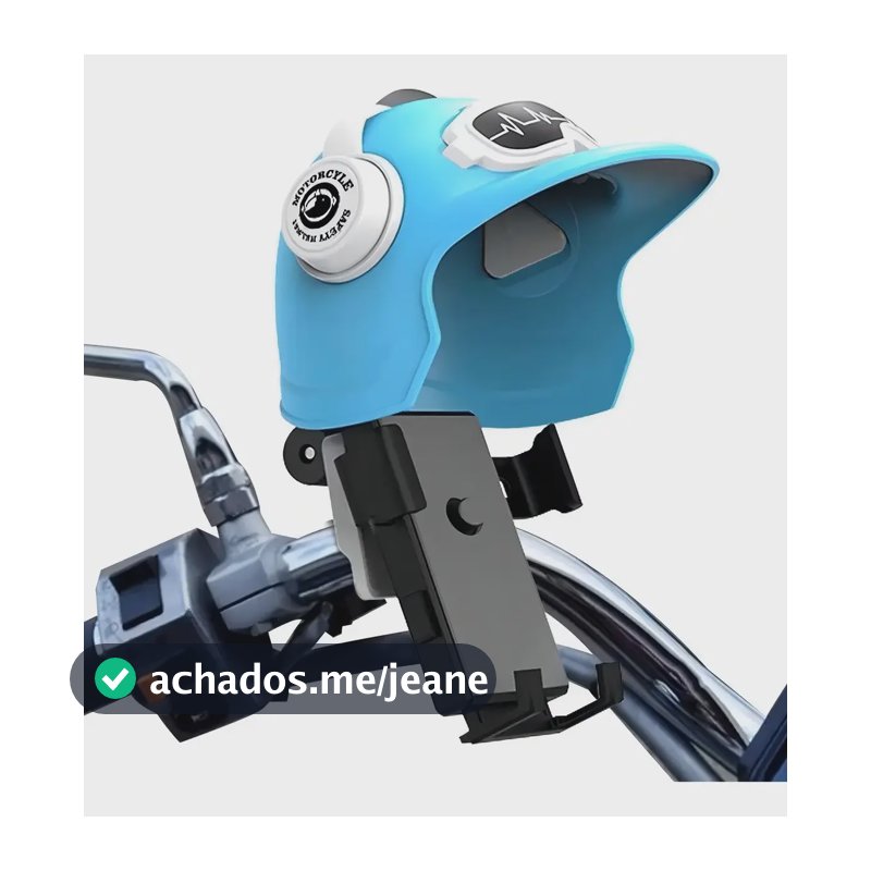 Suporte Celular Estilo Capacete Moto -proteção Solar E Chuva Cor Azul-celeste