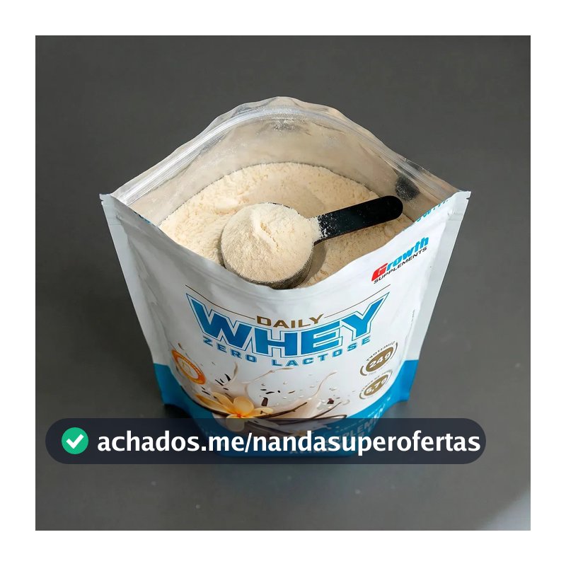 Daily Whey Protein Zero Lactose 800g Growth Supplements Baunilha