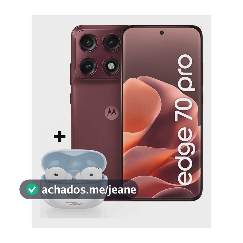 Kit Smartphone Motorola Edge 70 Pro 5g 256gb Vinho + Moto Buds 2 Plus Bose Branco