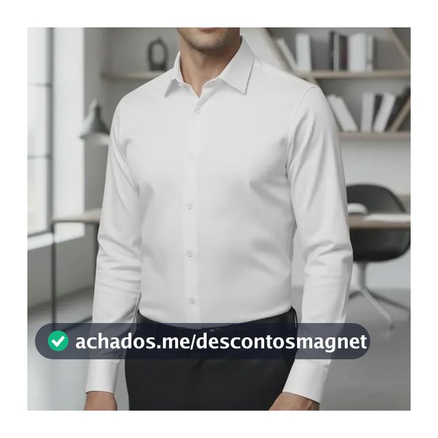 Camisa Social Masculina Slim Fit Premium Manga Longa Lycra
