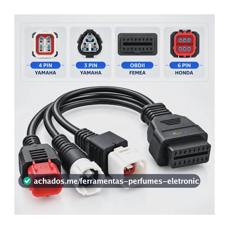 Cabo obd2 para Moto Honda 6 Pinos Euro 5 E Yamaha 3 E 4 KTM Pinos Conector Scanner Diagnósticos falhas