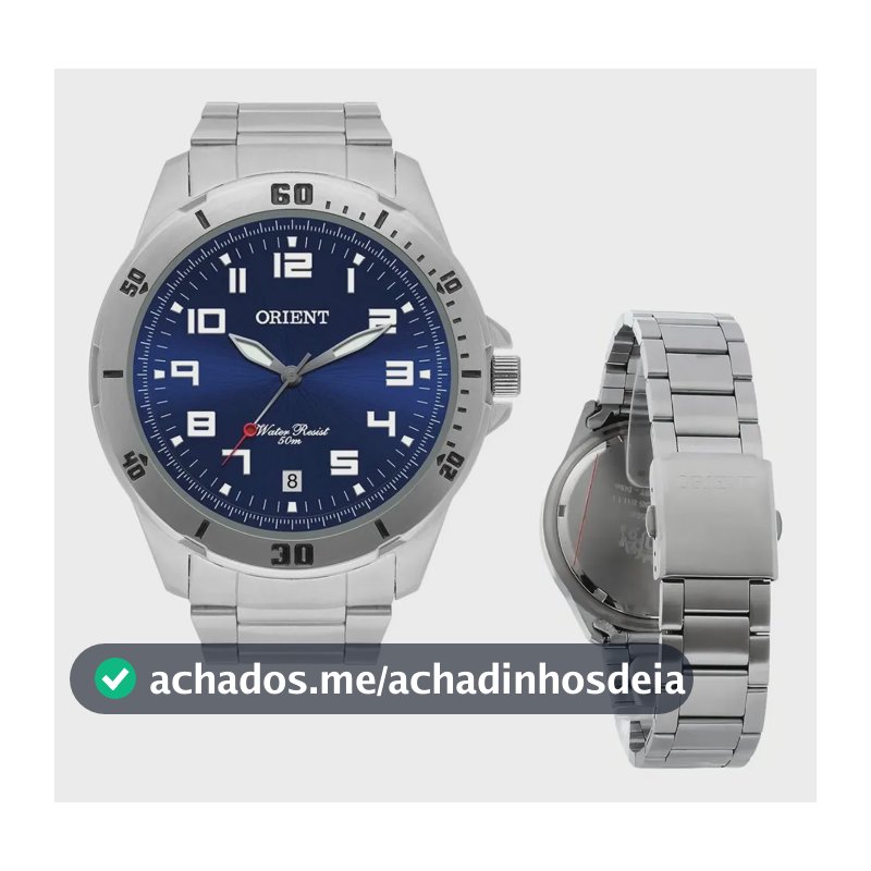 RELOGIO ORIENT MASCULINO ANALOGICO PRATEADO MBSS1155A D2SX