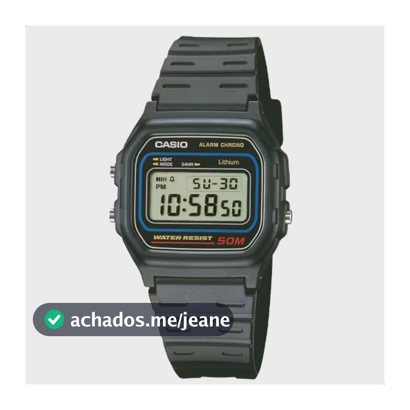 Relógio Casio Masculino Digital Preto/azul Original W-59-1vq Preto Digital