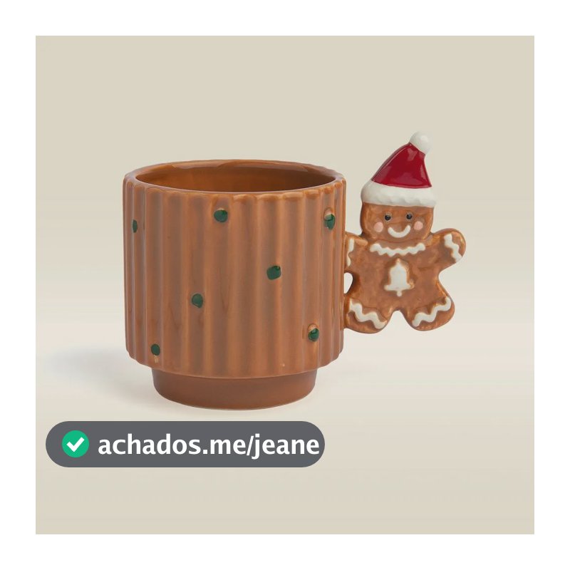 Caneca Magic Gingerbread Cerâmica 328ml - A\casa Marrom Gingerbread